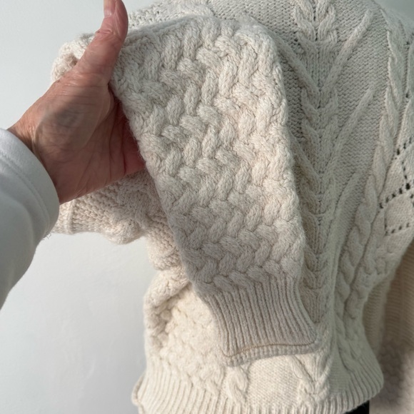 Mango Cream Cable Knit Turtleneck Sweater - Picture 5 of 11